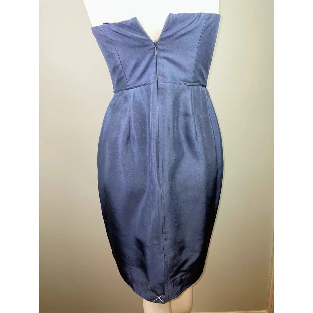 NWT J Crew Alexia Strapless Silk A Line Pebble Blue Dress New Cocktail Formal 2